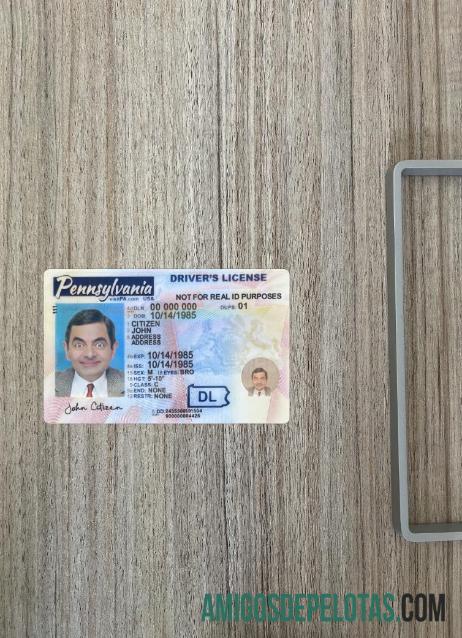 Carteira de motorista dos EUA na Pensilvânia 2024 presente fotolook frente amostra